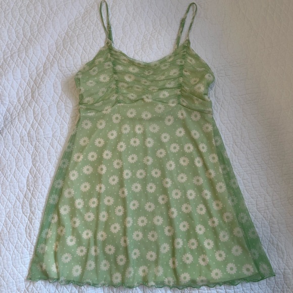 Altar’d State Green Floral Mini Dress Large - Picture 5 of 6